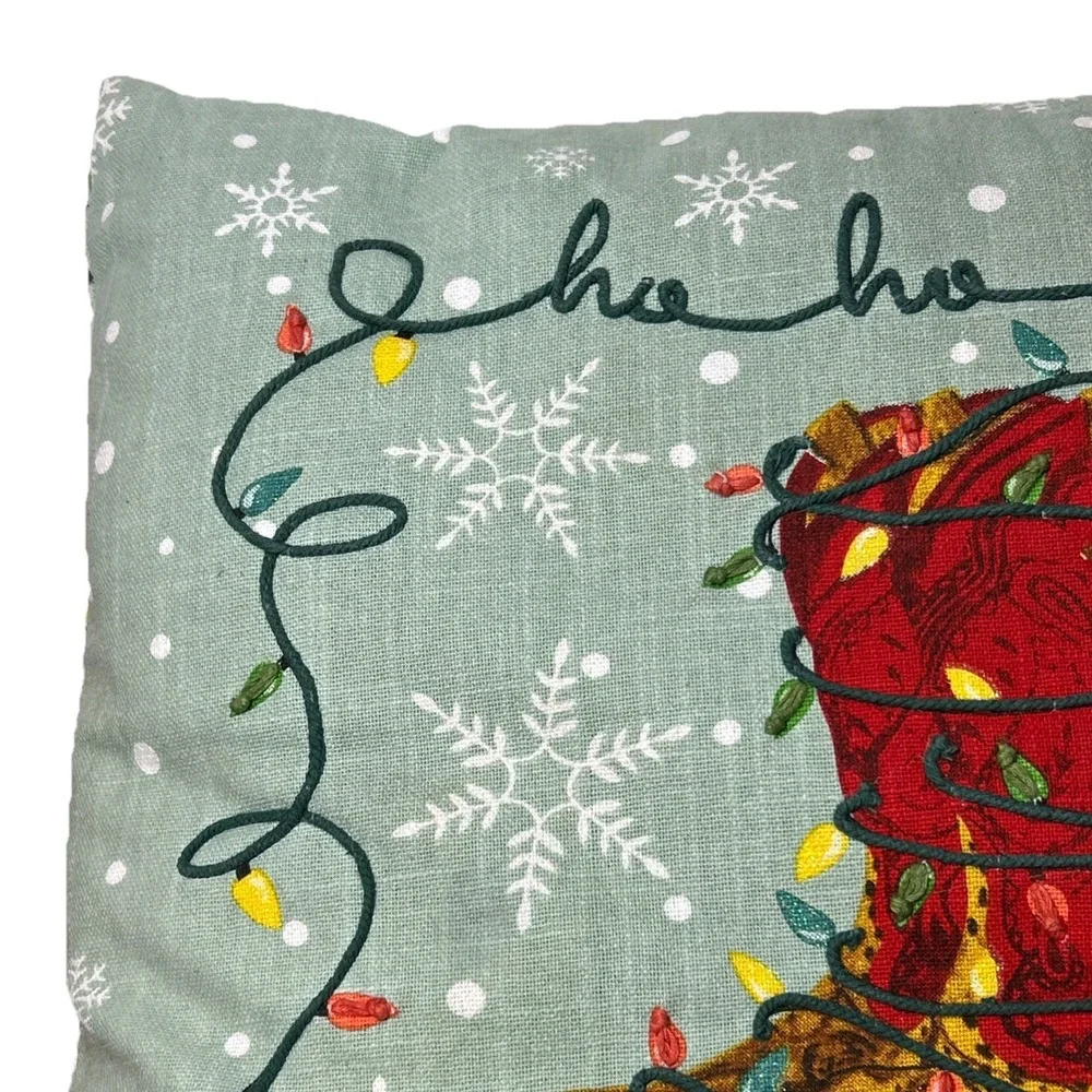 Pioneer Woman Decorative Throw Pillow Holiday Boot Painted Sparkly No INSERT